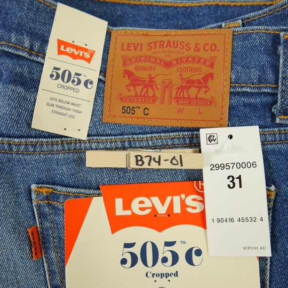 Vtg 70's Levis 505c Womens Slim Fit Cropped Jeans - Picture 6 of 8